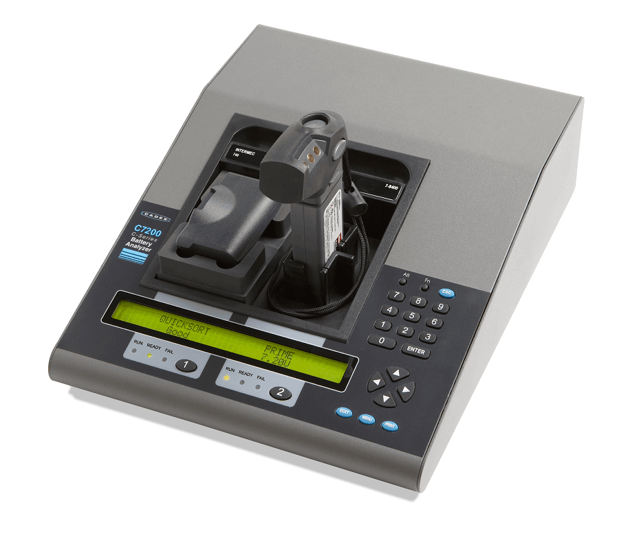Analyseur de batterie Cadex C7200 comprenant 2 supports, logiciel, scanner, imprimante AVBM2-B