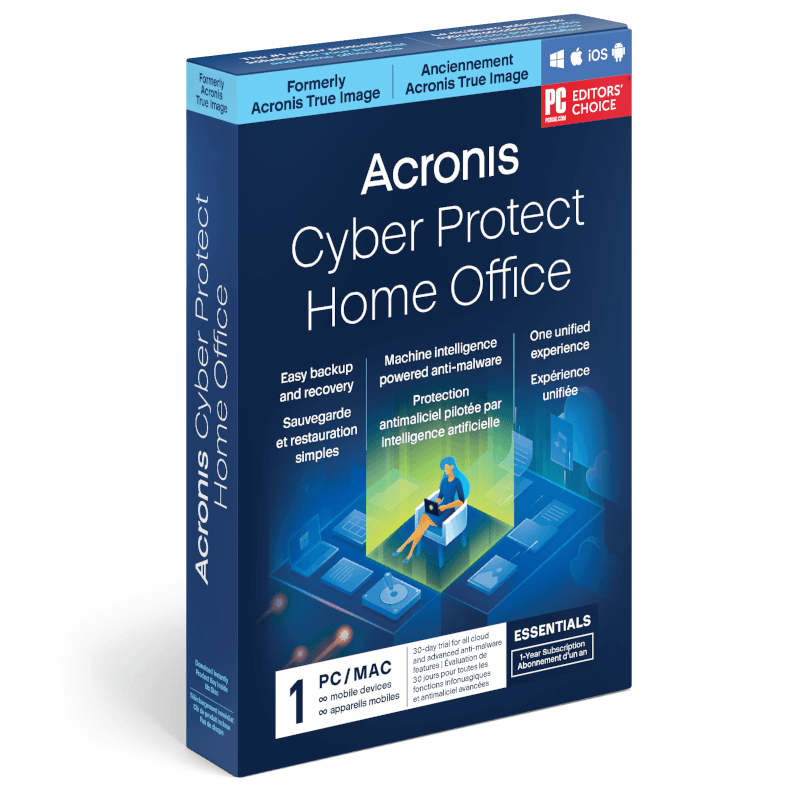Acronis Cyber Protect Home Office Essentials 2026 | 1 Appareil | 1 An | Téléchargement