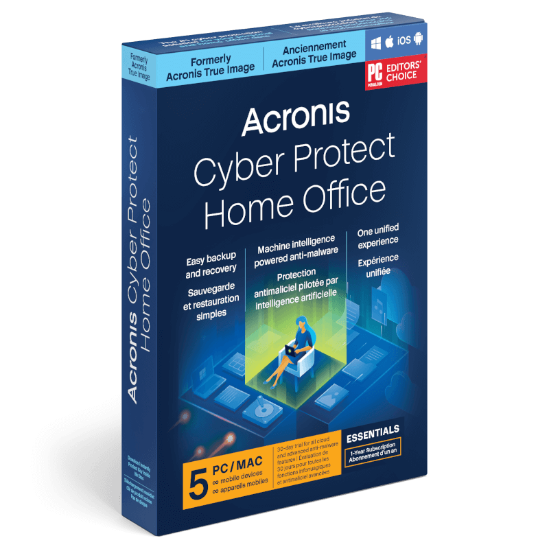 Acronis Cyber Protect Home Office Essentials 2026 | 5 Appareils | 1 An | Téléchargement